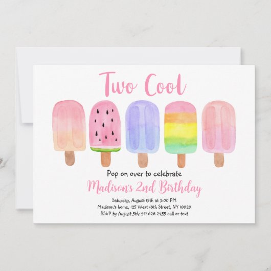 Twee koele roze ijsje verjaardag kaart (Voorkant)