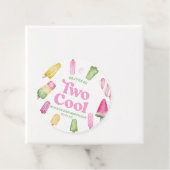 Twee Koele Roze Retro Popsicle 2e Verjaardagsfeest Bedankjes Labels (In situ)