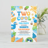 Twee Koele Tropische Zomer Strand 2e Verjaardagsfe Kaart (Staand voorkant)