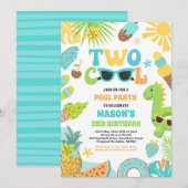 Twee Koele Tropische Zomer Strand 2e Verjaardagsfe Kaart (Voorkant / Achterkant)