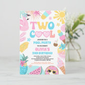 Twee Koele Tropische Zomer Strand 2e Verjaardagsfe Kaart (Staand voorkant)