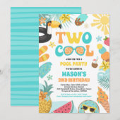 Twee Koele Tropische Zomer Strand 2e Verjaardagsfe Kaart (Voorkant / Achterkant)