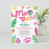 Twee koele tropische zwembad zomer 2e verjaardag kaart (Staand voorkant)
