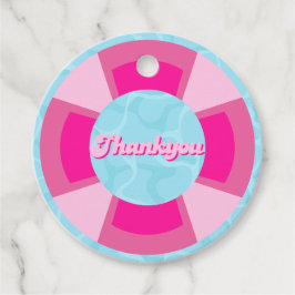 Twee koele tropische zwembad zomer verjaardag bedankjes labels