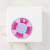 Twee koele tropische zwembad zomer verjaardag bedankjes labels (In situ)