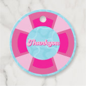 Twee koele tropische zwembad zomer verjaardag bedankjes labels (Voorkant)