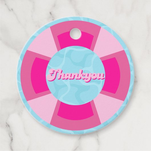 Twee koele tropische zwembad zomer verjaardag bedankjes labels (Voorkant)