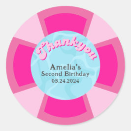 Twee koele tropische zwembad zomer verjaardag ronde sticker