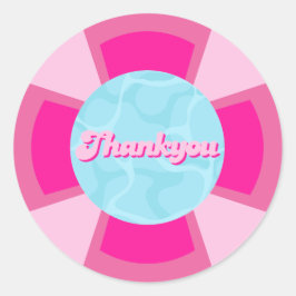 Twee koele tropische zwembad zomer verjaardag ronde sticker