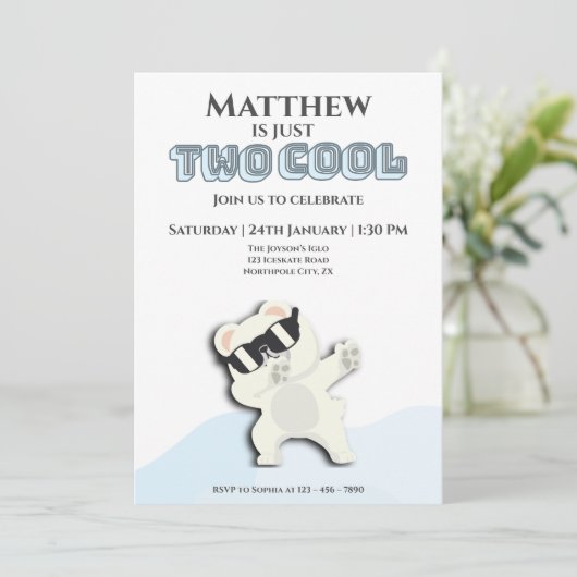 Twee Koele Winter Polar Beer dabbing 2e dag Kaart (Staand voorkant)