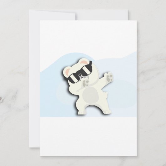 Twee Koele Winter Polar Beer dabbing 2e dag Kaart (Achterkant)