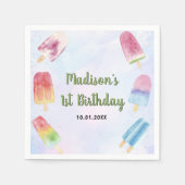 Twee koele zomer popsicle 2e verjaardag servetten (Voorkant)