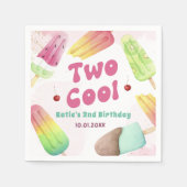 Twee koele zomer popsicle 2e verjaardag servetten (Voorkant)