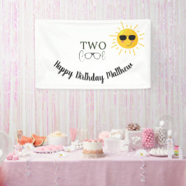 Twee Koele Zonnebril 2e Verjaardag eenvoudig Spandoek