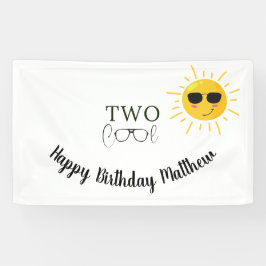 Twee Koele Zonnebril 2e Verjaardag eenvoudig Spandoek