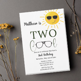 Twee Koele Zonnebril 2e Verjaardag Eenvoudige Uitn Kaart