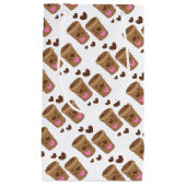 twee koffiekopjes met liefdesharten klein cadeauzakje (Voorkant)