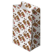 twee koffiekopjes met liefdesharten klein cadeauzakje (Voorkant Gekanteld)