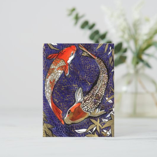 twee koi briefkaart (Staand voorkant)