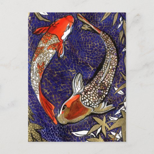 twee koi briefkaart (Voorkant)