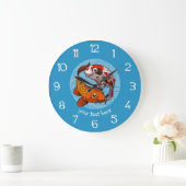 Twee Koi Carp Fish Friends Swimming Cartoon Grote Klok (Huis)