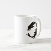 Twee Koi – Inktborstel op vis Koffiemok (Voorkant rechts)