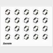 Twee Koi – Inktborstel op vis Ronde Sticker (Vel)