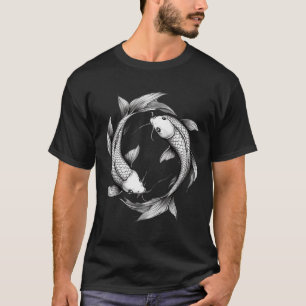 Twee Koi Vissen Zwemmen in Yin Yang Vorming T-shirt