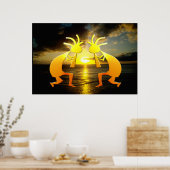 Twee Kokopellis bij Sunset Poster (Keuken)