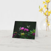 Twee kolibries Jubileum Wenskaart Kaart (Gele Bloem)