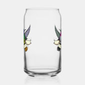 Twee kolibries met tekst lint nectar Cartoon Blikvorm Glas (Rechts)