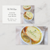Twee kom uiensoep visitekaartje (Voorkant / Achterkant)