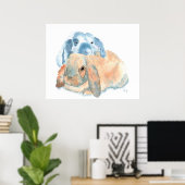 Twee konijnen afdrukken poster (Thuiskantoor)