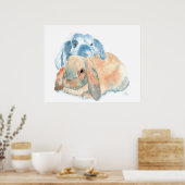 Twee konijnen afdrukken poster (Keuken)