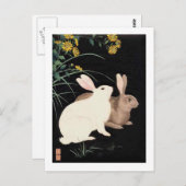 Twee konijnen bij nacht briefkaart (Voorkant / Achterkant)