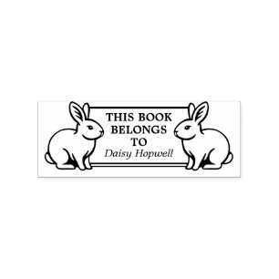 Twee konijnen - Dit boek is van (Ex Libris) Rubberstempel