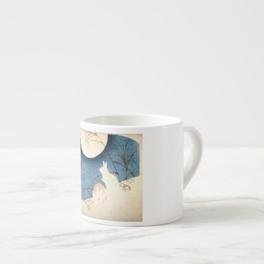 TWEE KONIJNEN EN EEN MOON-KERAMISCHE ESPRESSO-KOP ESPRESSO KOP (Voorkant rechts)