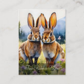 Twee Konijnen in een Bergweide  Visitekaartje (Voorkant)