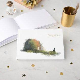 Twee konijnen in een veld gastenboek