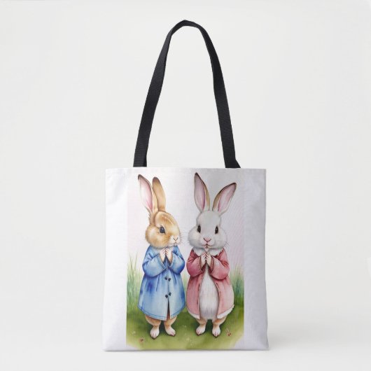 Twee konijnen tote bag (Voorkant)