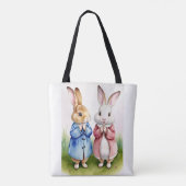 Twee konijnen tote bag (Achterkant)