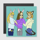 Twee konijntjes en een kat (Voorkant / Achterkant)