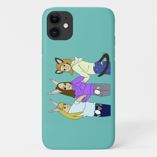 Twee konijntjes en een kat Case-Mate iPhone case (Achterkant)