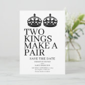 Twee koningen maken een paardenweddenschap aankondiging (Staand voorkant)