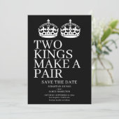 Twee koningen maken een paardenweddenschap aankondiging (Staand voorkant)