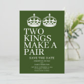 Twee koningen maken een paardenweddenschap aankondiging (Staand voorkant)