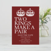 Twee koningen maken een paardenweddenschap aankondiging (Staand voorkant)