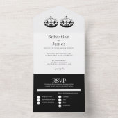 Twee koningen maken een paardenweddenschap all in one uitnodiging (Binnen)