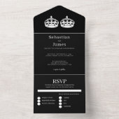 Twee koningen maken een paardenweddenschap all in one uitnodiging (Binnen)