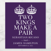 Twee koningen maken een paardenweddenschap wijn etiket (Enkel label)